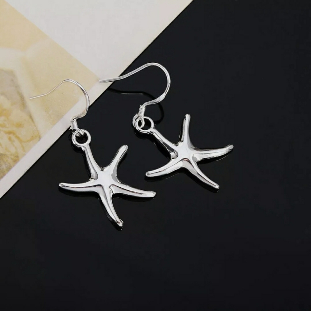 ⭐️FIRM 925 Silver Starfish earrings - Picture 2 of 4